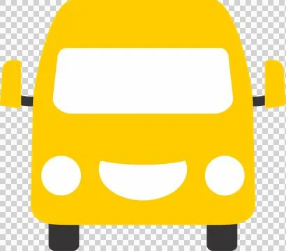 Yellow color bus image flat Stock Illustration