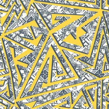 Yellow color geometric pattern Stock Illustration
