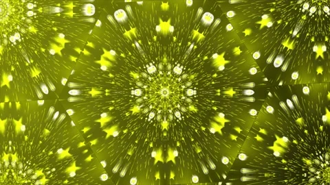 Yellow color kaleidoscopic flora pattern background Stock Footage 226505095