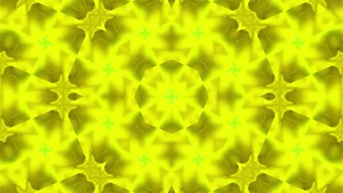Yellow color mirror pattern repeat kaleidoscope Stock Footage 219011155