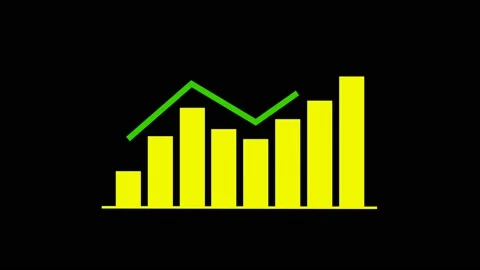 Yellow color simple graph bar Stock Footage 162106709