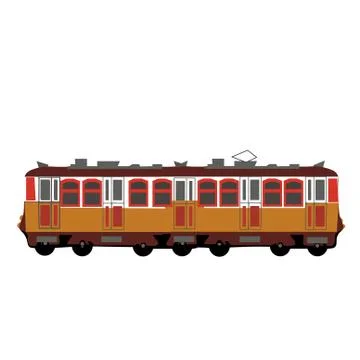 Yellow color train, wagon Illustrazione stock