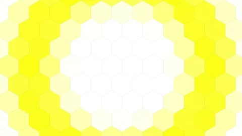 Yellow color wave moving through hexagonal honeycomb structure background Stock Footage 243413688