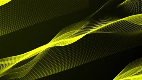 Yellow color wavy pattern particles background Video stock 204723562