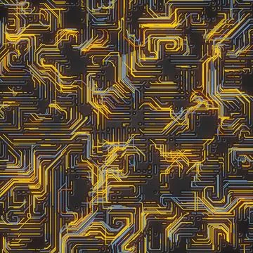 Yellow colored lines abstract background. Modern geometric pattern. 3d render Stock Illustration