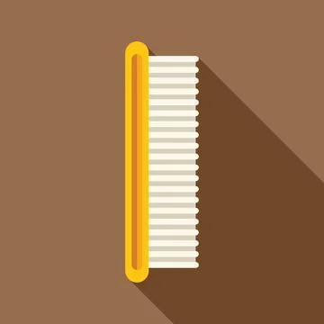 Yellow comb lying on brown surface with long shadow Stock Illustration