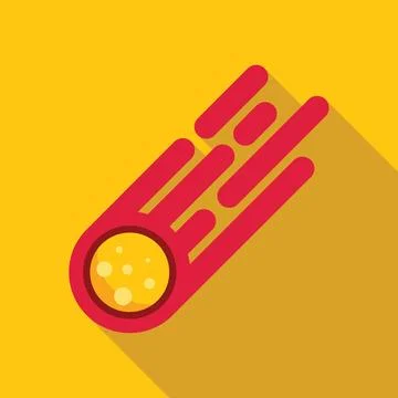 Yellow comet falling with red tail on yellow background イラスト素材