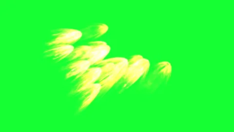 Yellow Comet Trails - Green Screen Celestial Motion Effect Stock Footage 264626757