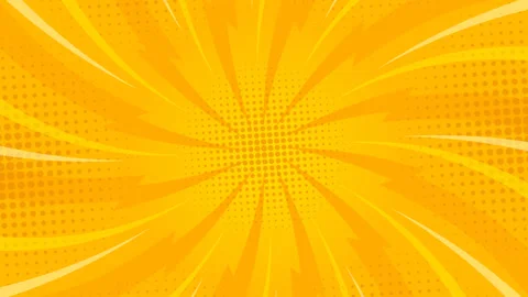 Yellow comic background, animated radial rays Stock Footage 231861916