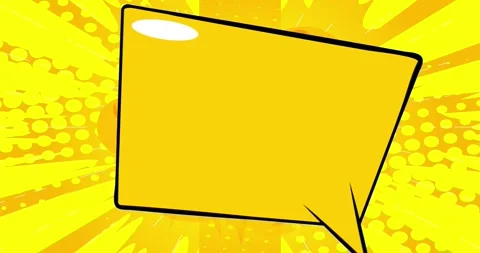 Yellow Comic Book Speech Bubble Stock Footage 166191196