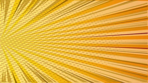 Yellow comic book speed lines background with halftone dots for action graphi 스톡 동영상 346725123