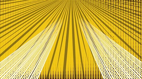 Yellow comic book style speed lines background with halftone dot pattern Stock Footage 346725137