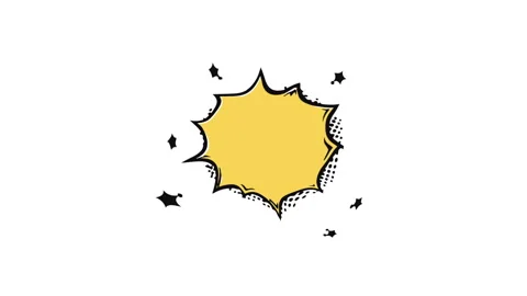Yellow Comic Burst Explosion Bubble Animated Video stock 339561042