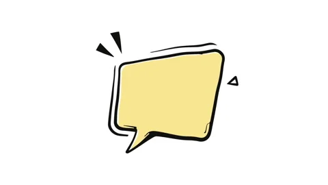 Yellow Comic Dialogue Box Animated White Background Video stock 339561122