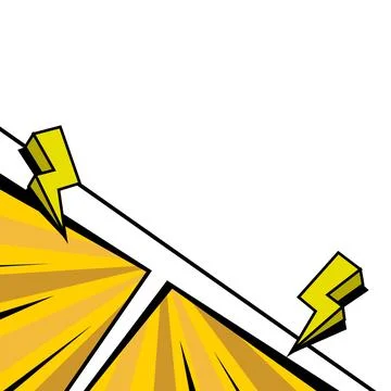 Yellow comic pop art border corner frame design background Illustrazione stock