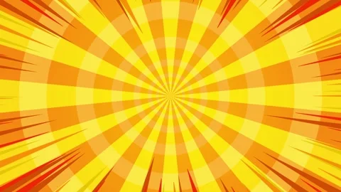 Yellow Comic Radial Burst Background Animation with Speed Lines Stock Footage 310611235