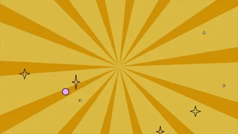 Yellow comic stripes over gold background, channel and streaming video animation Stock Footage 193709199