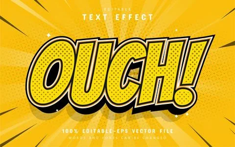 Yellow comic text effect Illustrazione stock