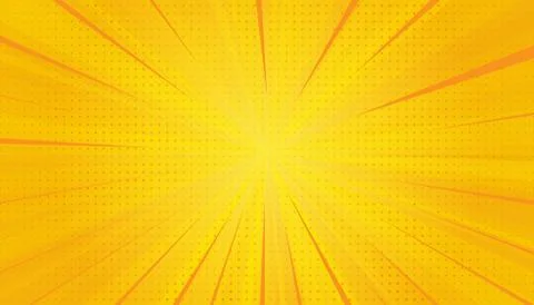 Yellow comics pop art background. Gradient halftone pop art retro style Stock Illustration