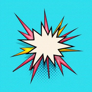 Yellow comics speech bubble for text Stock Illustration