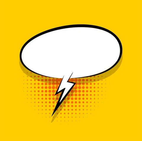 Yellow comics speech bubble for text Illustrazione stock