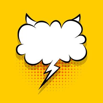 Yellow comics speech bubble for text Stock Illustration