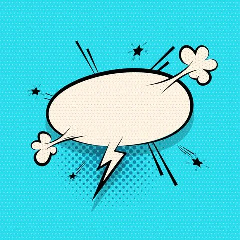 Yellow comics speech bubble for text Stock Illustration