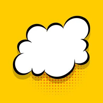 Yellow comics speech bubble for text Stock Illustration