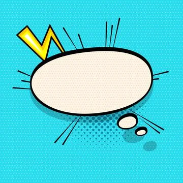 Yellow comics speech bubble for text Stock Illustration
