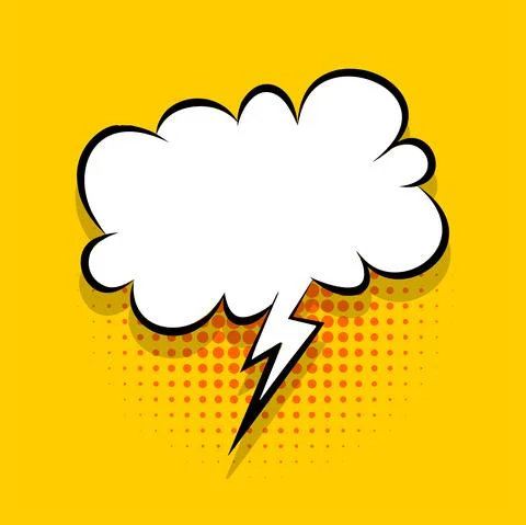 Yellow comics speech bubble for text Stock Illustration
