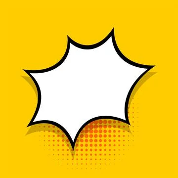 Yellow comics speech bubble for text Stock Illustration