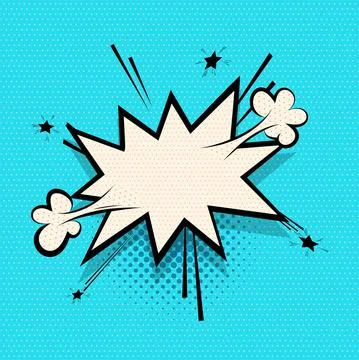 Yellow comics speech bubble for text Stock Illustration