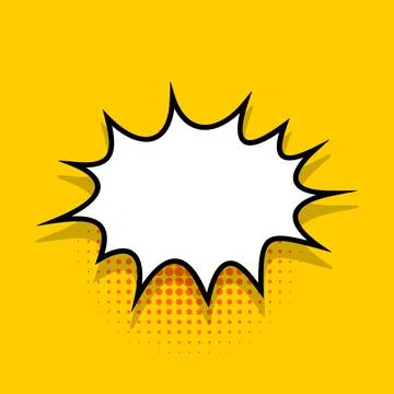 Yellow comics speech bubble for text Stock Illustration