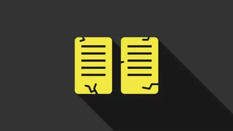 Yellow The commandments icon isolated on grey background. Gods law concept. 4K Video stock 147701619
