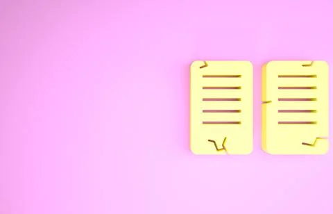 Yellow The commandments icon isolated on pink background. Gods law concept. M Stock Illustration