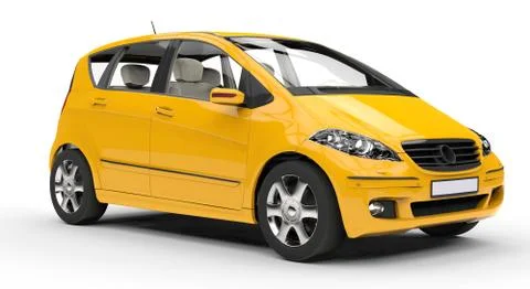Yellow Compact Car Stock Illustration