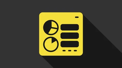 Yellow Computer api interface icon isolated on grey background. Application Video stock 159348802