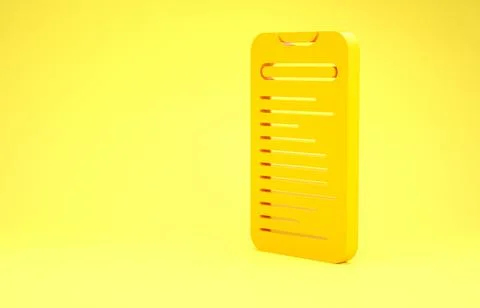 Yellow Computer api interface icon isolated on yellow background. Application Stock Illustration
