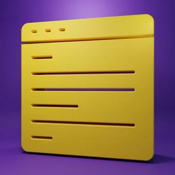 Yellow Computer api interface icon isolated on purple background. Applicati.. 写真素材