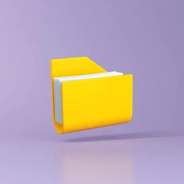 Yellow Computer Folder With Blank Documents Stock Illustration