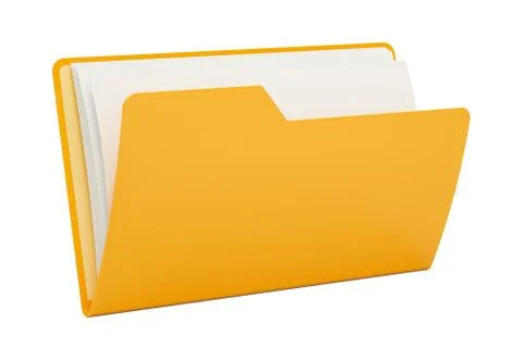 Yellow computer folder icon, 3D rendering イラスト素材