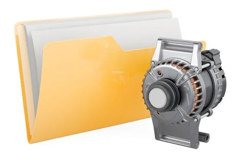 Yellow computer folder icon with starter, 3D rendering Illustrazione stock