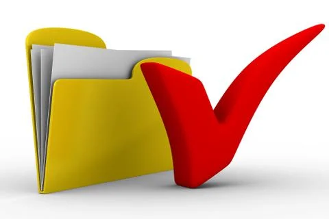 Yellow computer folder on white background. Isolated 3d image Stockillustratie