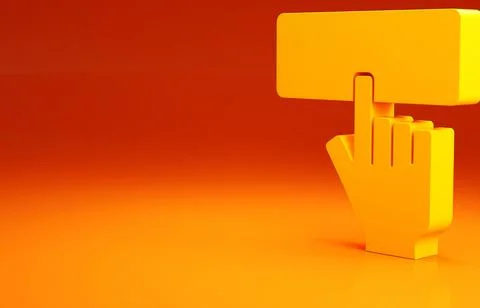 Yellow Computer keyboard icon isolated on orange background. PC component sig Illustrazione stock