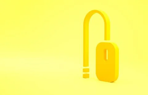 Yellow Computer mouse icon isolated on yellow background. Optical with wheel  Stock Illustration