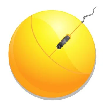 Yellow computer mouse vector illustration 스톡 일러스트