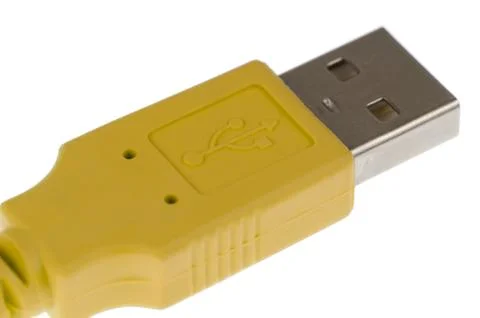 Yellow computer usb 2.0 cable Stock Photos