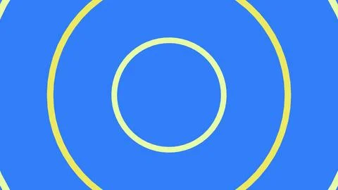 Yellow concentric circles on a blue background Stock Illustration