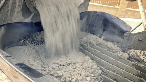 Yellow concrete mixer, casting pump. Construction machinery, ground works. Видео 87774755