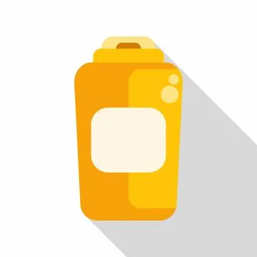 Yellow condiment bottle flat design icon for food Illustration